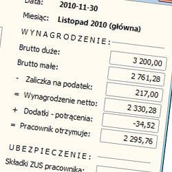 Wyliczenie wynagrodzenia pracowniczego